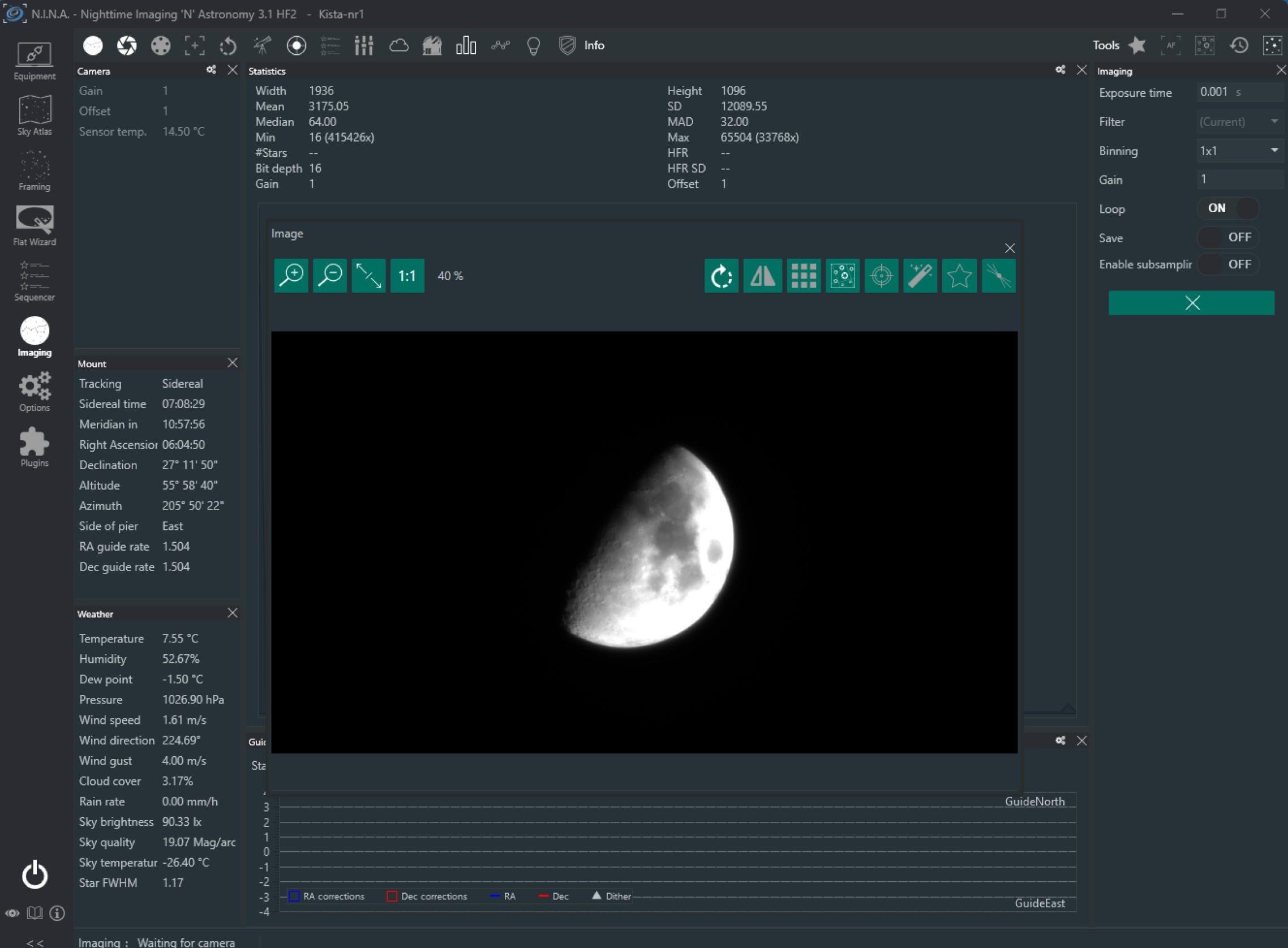 Nina - månen - finderscope